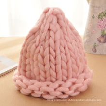 Coreano senhoras encantadoras mão tricotados cabo de lã Cap Hat Beanie